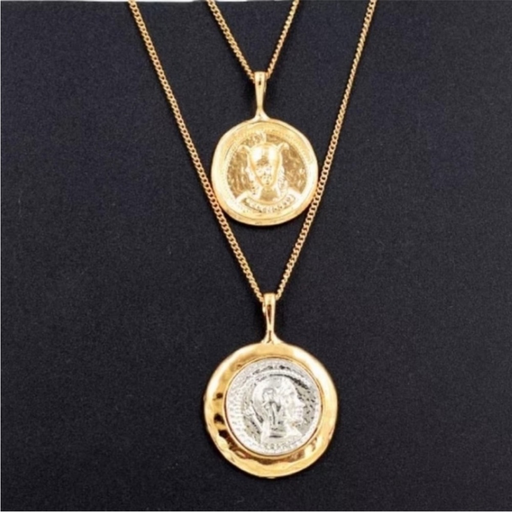NEW Vintage  gold / silver coins necklace - Picture 2 of 2